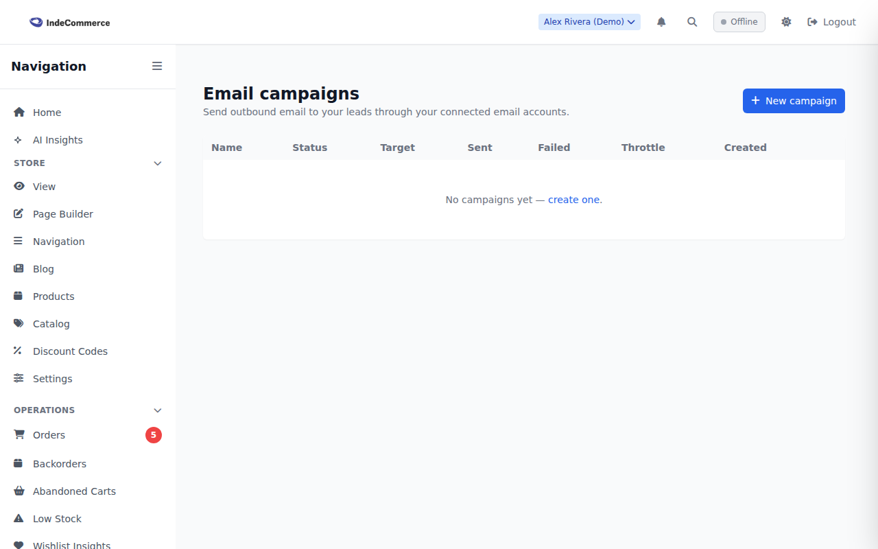 Email Campaigns screenshot