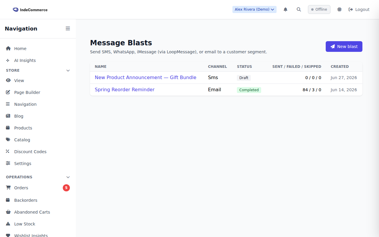 Message Blasts