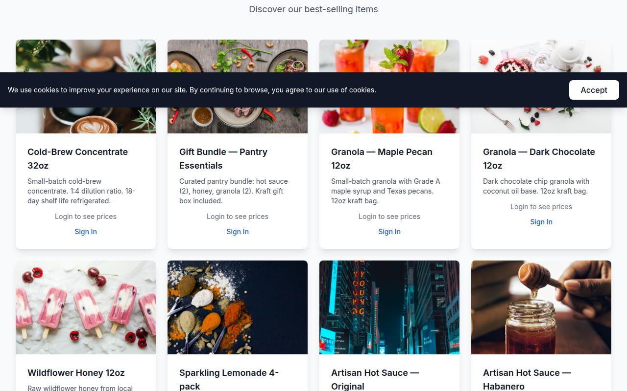 Buyer-Facing Storefront screenshot