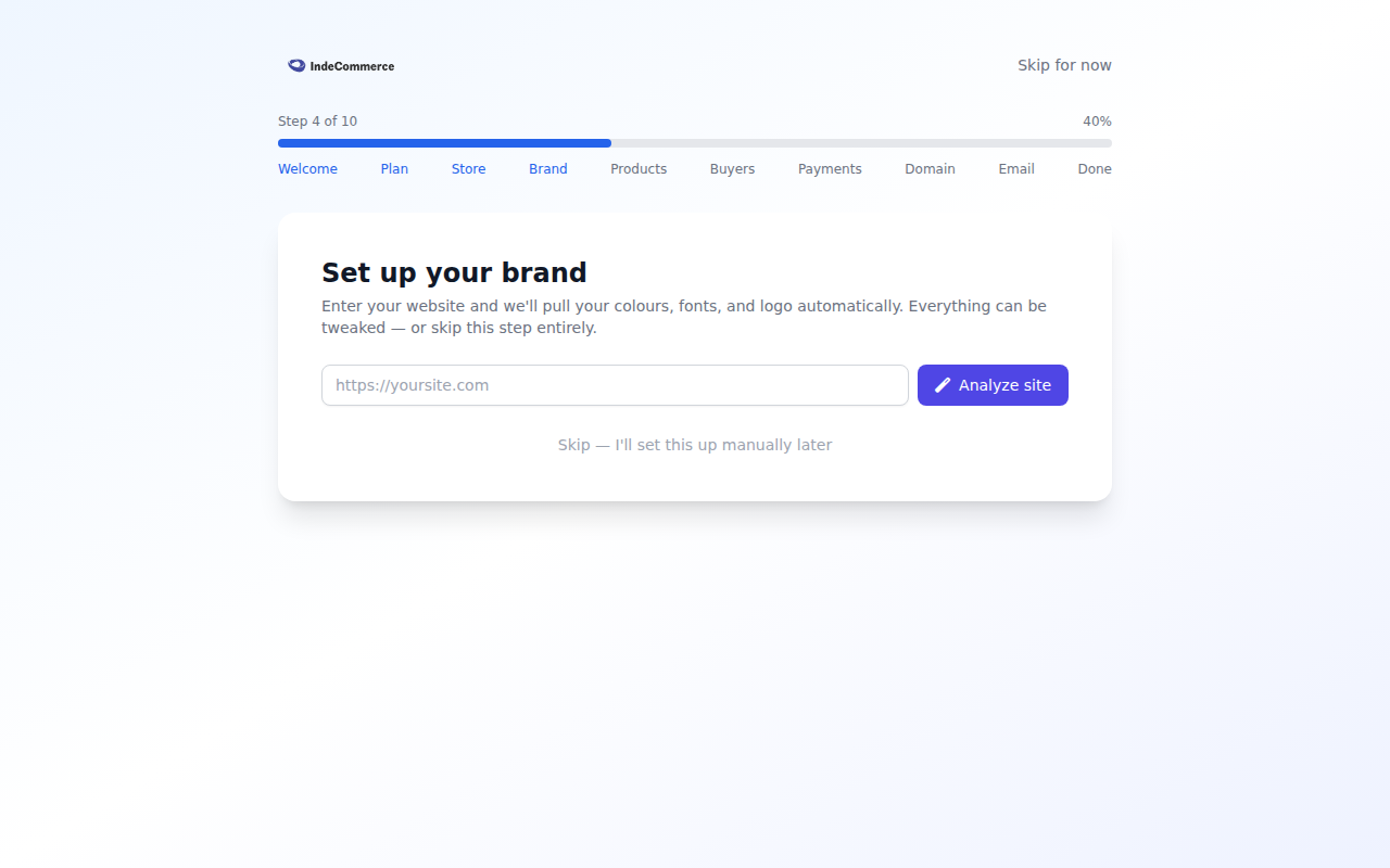 Onboarding Wizard — Brand screenshot